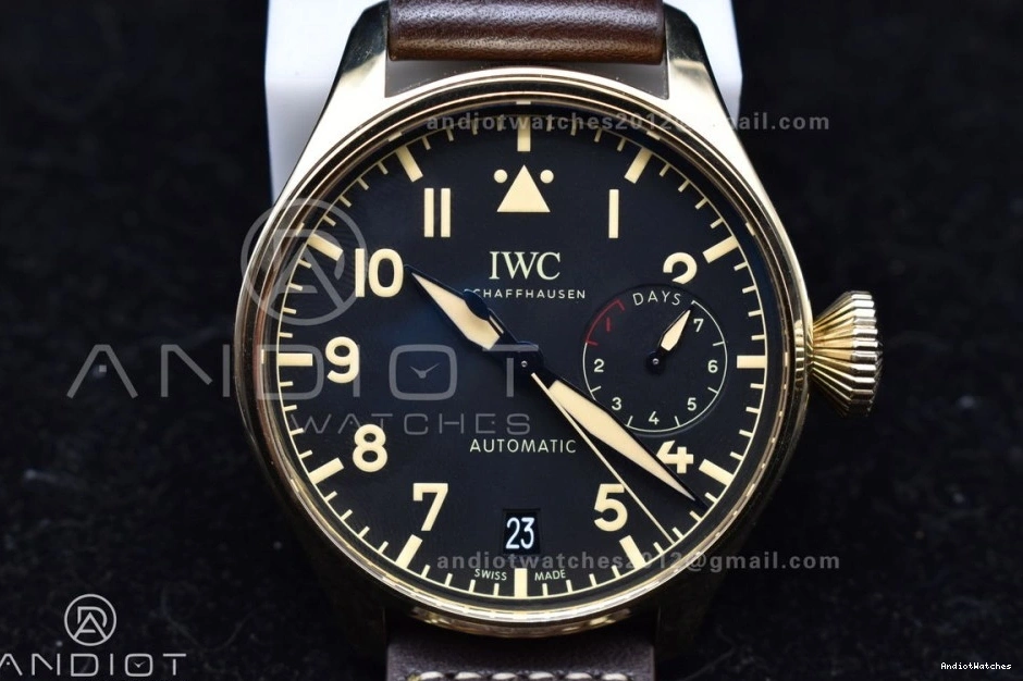Brown on ZF Leather A Bronze Strap IW501005 Minimalist Real 519 1:1 Edition Dial Pilot Black Big Best 1121